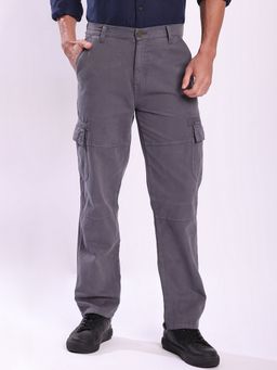 Bene Kleed - Men Charcoal Relaxed Fit Cargos