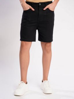 Bene Kleed - Men Black Cotton Solid Shorts