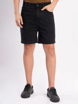Bene Kleed - Men Charcoal Cotton Solid Shorts