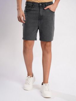 Bene Kleed - Men Charcoal Cotton Solid Shorts