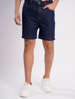 Bene Kleed - Men Blue Cotton Solid Shorts
