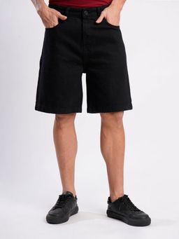 Bene Kleed - Men Black Cotton Solid Shorts