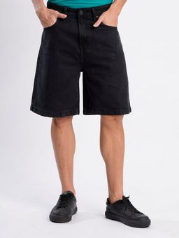 Bene Kleed - Men Charcoal Cotton Solid Shorts