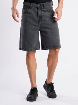 Bene Kleed - Men Charcoal Cotton Solid Shorts