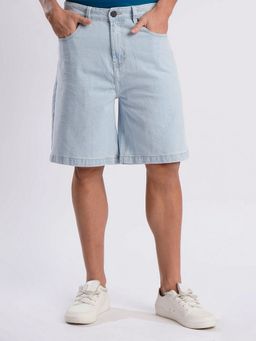 Bene Kleed - Men Blue Cotton Solid Shorts