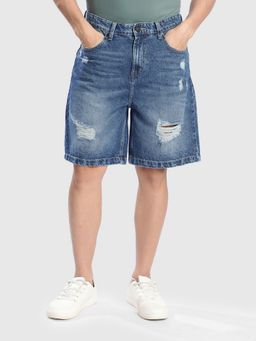 Bene Kleed - Men Blue Cotton Solid Shorts