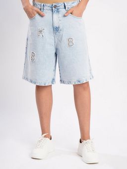 Bene Kleed - Men Blue Cotton Solid Shorts