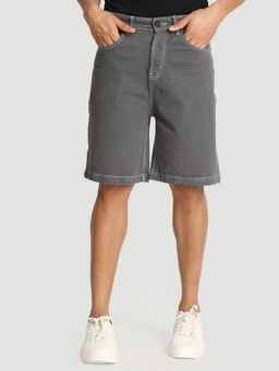 Bene Kleed - Men Grey Cotton Solid Shorts