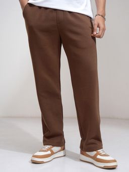 HIGHLANDER - Men Relaxed Straight Fit Knitted Brown Pant