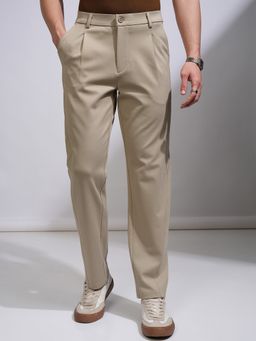 HIGHLANDER - Men Relaxed Fit Solid Beige Pant