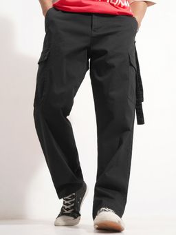 HIGHLANDER - Men Relaxed Fit Black Cargos
