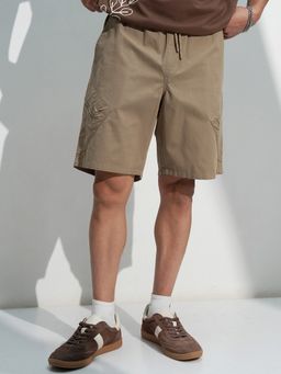 HIGHLANDER - Men Grey Cotton Solid Shorts