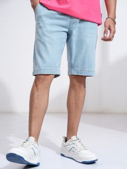 HIGHLANDER - Men Blue Cotton Solid Shorts