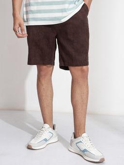 HIGHLANDER - Men Brown Cotton Self Design Shorts