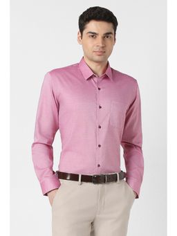 Peter England - Men Pink Slim Fit Full Sleeves Formal Shirt