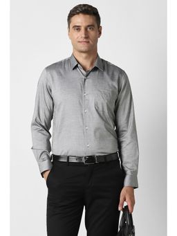 Peter England - Men Grey Slim Fit Full Sleeves Formal Shirt