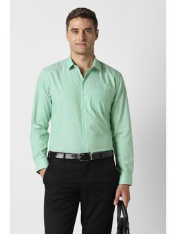 Peter England - Men Green Slim Fit Full Sleeves Formal Shirt