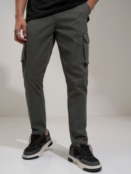 HIGHLANDER - Men Comfort Regular Fit Grey Cargos