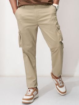 HIGHLANDER - Men Tapered Fit Khaki Cargos