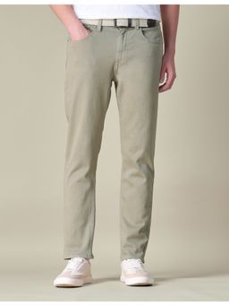 U.S. Polo Assn. Denim Co. - Men Solid Green Comfortable Fit Mid Waist Jeans