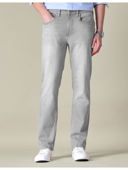 U.S. Polo Assn. Denim Co. - Men Solid Grey Slim Fit Mid Waist Jeans