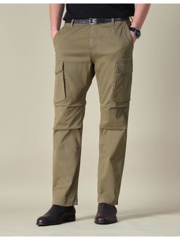 U.S. Polo Assn. Denim Co. - Men Brown Solid Regular Fit Cargos