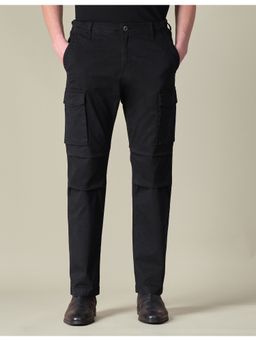 U.S. Polo Assn. Denim Co. - Men Black Solid Regular Fit Cargos