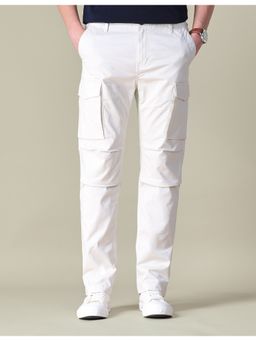U.S. Polo Assn. Denim Co. - Men White Solid Regular Fit Cargos