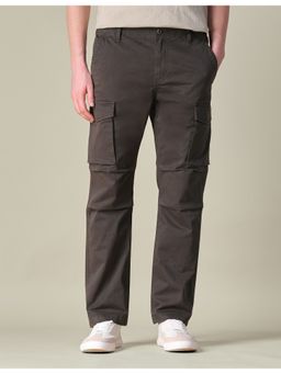 U.S. Polo Assn. Denim Co. - Men Grey Solid Regular Fit Cargos