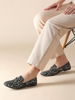 Inc.5 - Womens Black Casual Printed Slip on Loafers