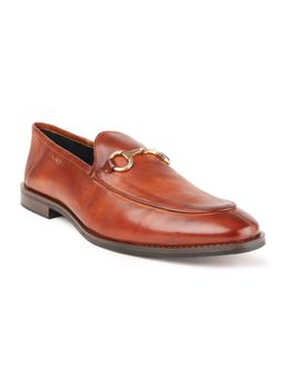MASABIH - Genuine Leather Tan Slip On Loafers for Men