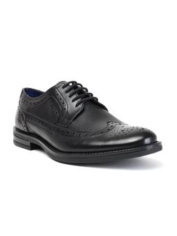 MASABIH - Genuine Leather Black Brogue Lace-Up Shoes For Men