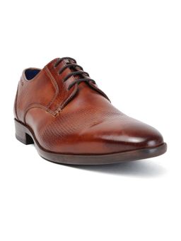 MASABIH - Genuine Leather Tan Derby Lace Up Shoes For Men