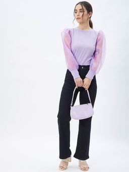 Kibo - Women Purple Polyester Long Sleeves Solid Top