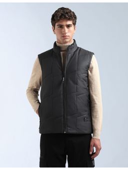 Flying Machine - Men Black Polyester Solid Puffer Jacket