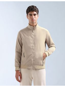 Flying Machine - Men Beige Polyester Solid Light Jacket