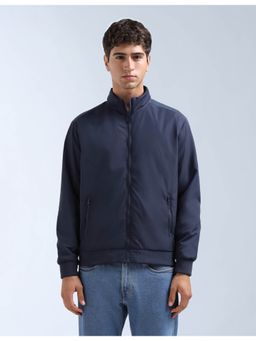 Flying Machine - Men Blue Polyester Solid Light Jacket