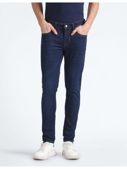 Flying Machine - Men Blue Cotton Solid Skinny Jeans