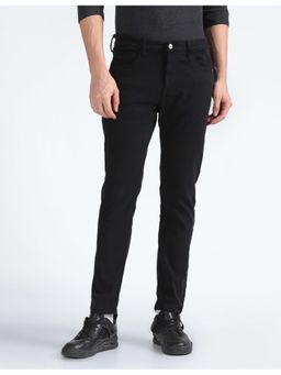 Flying Machine - Men Black Cotton Solid Slim Jeans