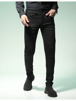 Flying Machine - Men Black Cotton Solid Skinny Jeans