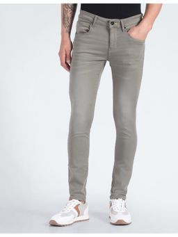 Flying Machine - Men Green Cotton Solid Skinny Jeans