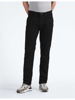 Flying Machine - Men Black Cotton Solid Slim Jeans