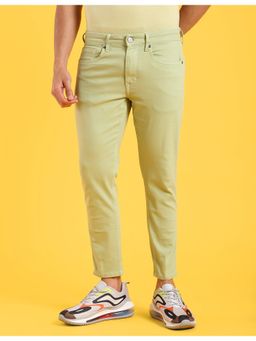 Flying Machine - Men Green Cotton Solid Slim Jeans