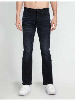 Flying Machine - Men Blue Cotton Solid Boot Cut Jeans