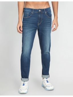 Flying Machine - Men Blue Cotton Solid Slim Jeans