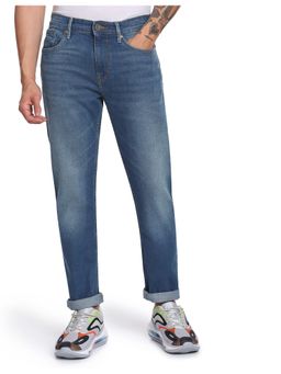 Flying Machine - Men Blue Cotton Solid Slim Jeans
