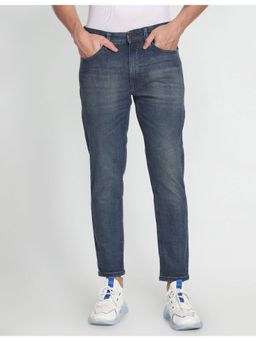 Flying Machine - Men Blue Cotton Solid Slim Jeans