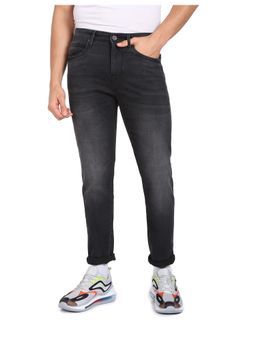 Flying Machine - Men Black Cotton Solid Slim Jeans