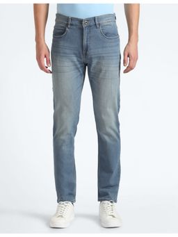 Flying Machine - Men Blue Cotton Solid Slim Jeans