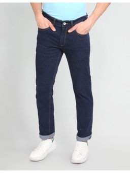 Flying Machine - Men Blue Cotton Solid Slim Jeans